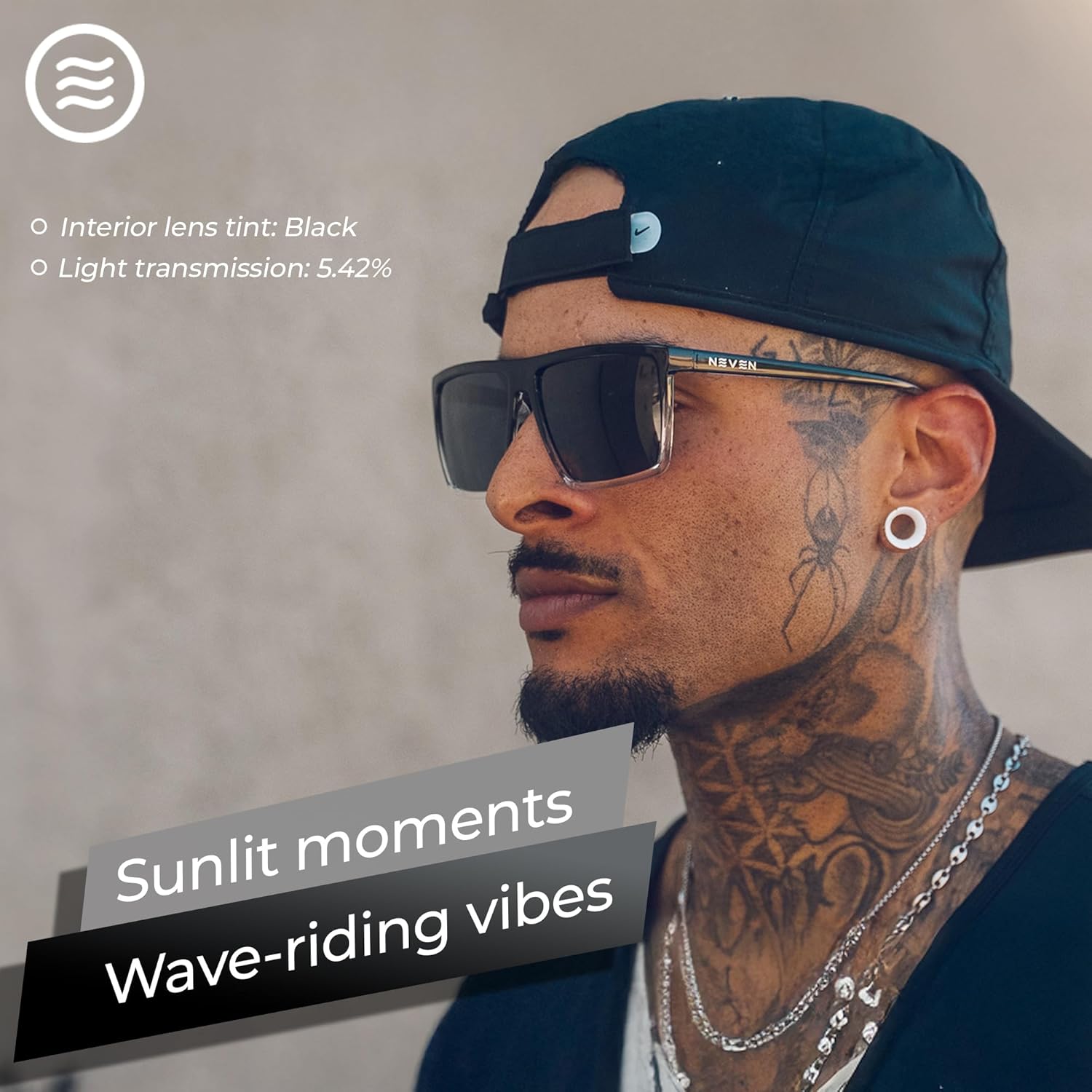 NEVEN Men's Polarized Sunglasses - Chic Rectangular Glasses - UV Protection Glasses for Coastal Activities. - Image 2