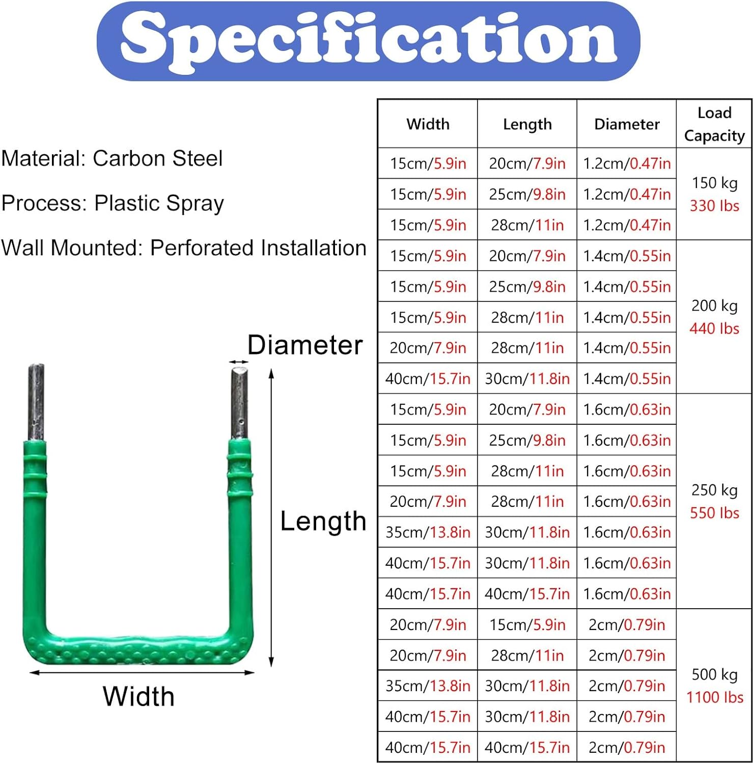Red Wall Mounted Step Ladder, 4 Rung Non-Slip Commercial Ladder for Exterior Walls, Basements & Gardens, Adjustable Steel Bracket (15x20x1.2cm)