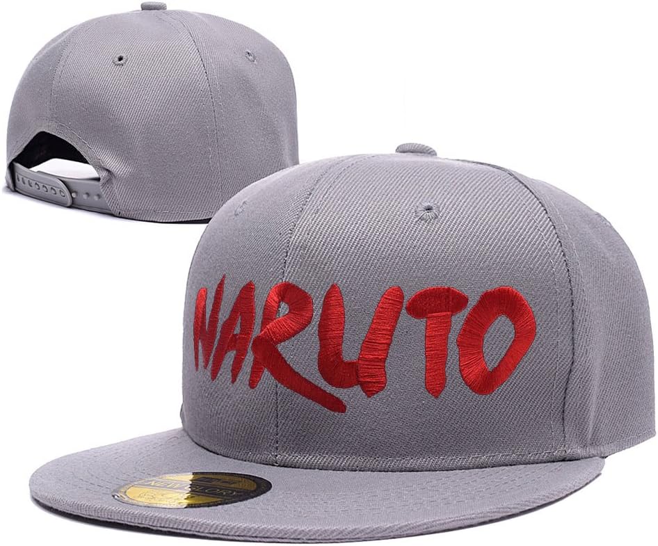 JIUWEI Naruto Logo Adjustable Snapback Embroidery Hats Caps - Grey