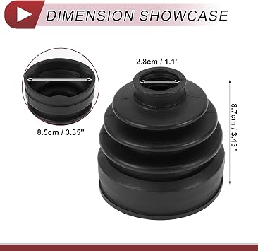 1 Set CV Joint Boot Kit for Nissan Pathfinder 13-20 for Nissan Murano 15-24 Inner Constant Velocity Joint Boot W/Clamps No.C97413JA0A Black Rubber