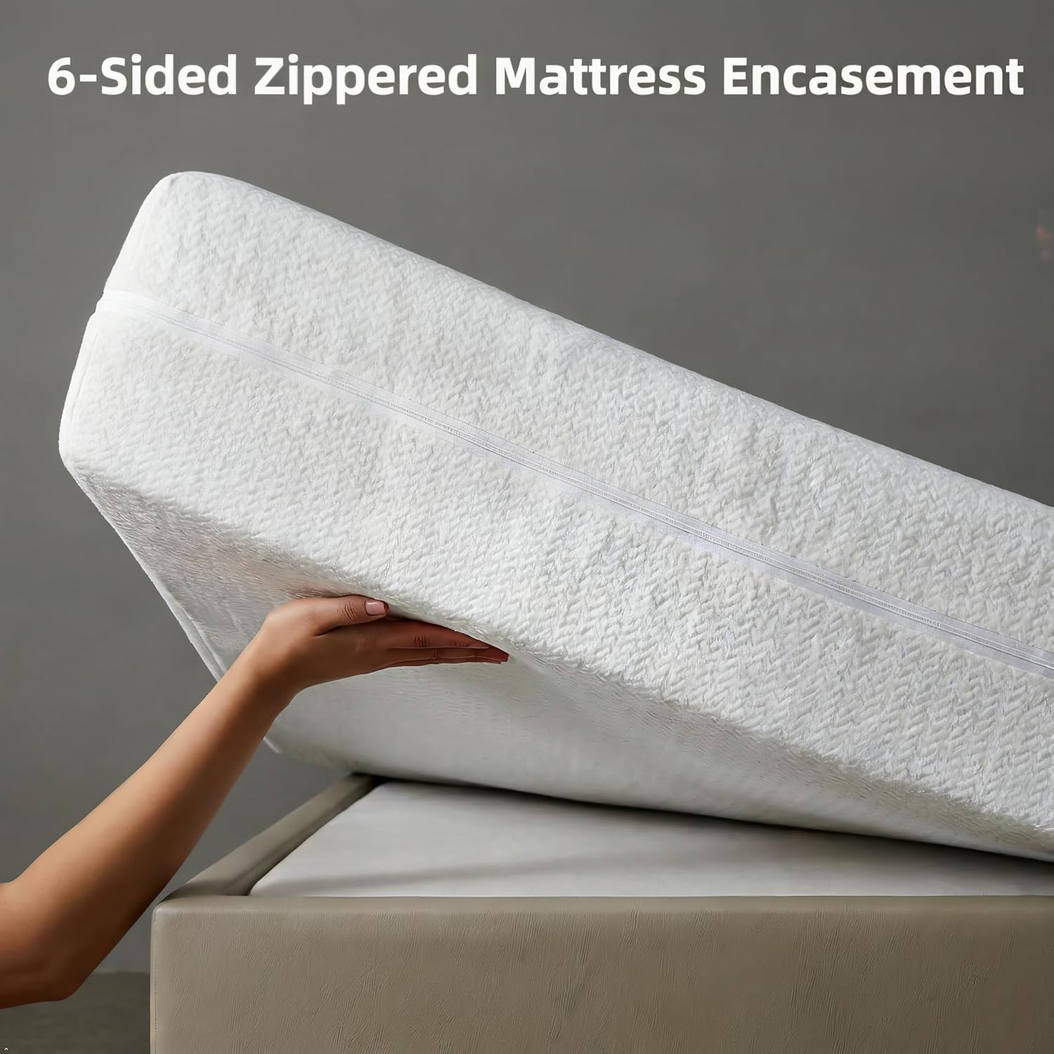 Zippered Mattress Encasement, Mattress Cover Protector, Breathable Waterproof Bed Sheet Alternative, Skin?Friendly Knit Deep Pocket Sheet Cover-ZIVZIV (Depth 12''-13'', Twin XL(39"×80"))