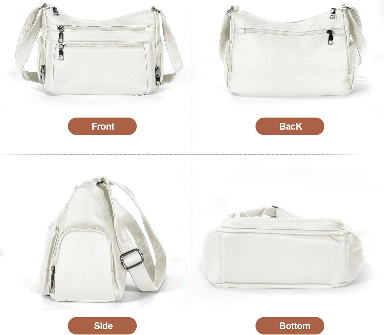 Crossbody Purses for Women PU Leather Shoulder Handbags Lightweight Waterproof Travel Bag Ladies Pocketbooks