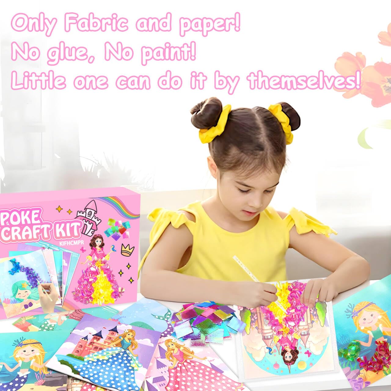 Kit Poke Art Princesse DIY – Avec Base LED – Pour Filles 4-12 Ans – Créatif Et Sans Saleté