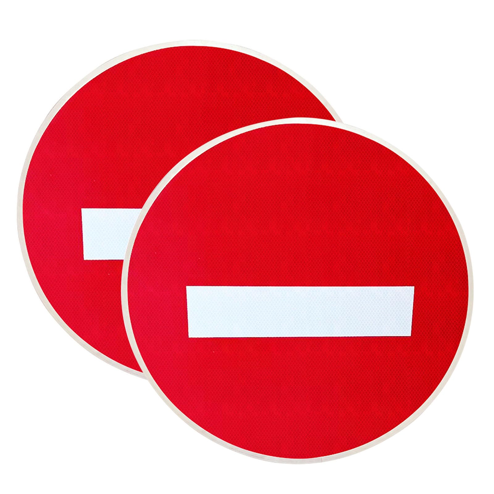 Paquete de 2 señales de seguridad "Prohibido el paso",señales de tráfico "No entrar" rojas y blancas,aluminio de 1,5 mm, impermeables y resistentes a los rayos UV (Rojo, 40cm)