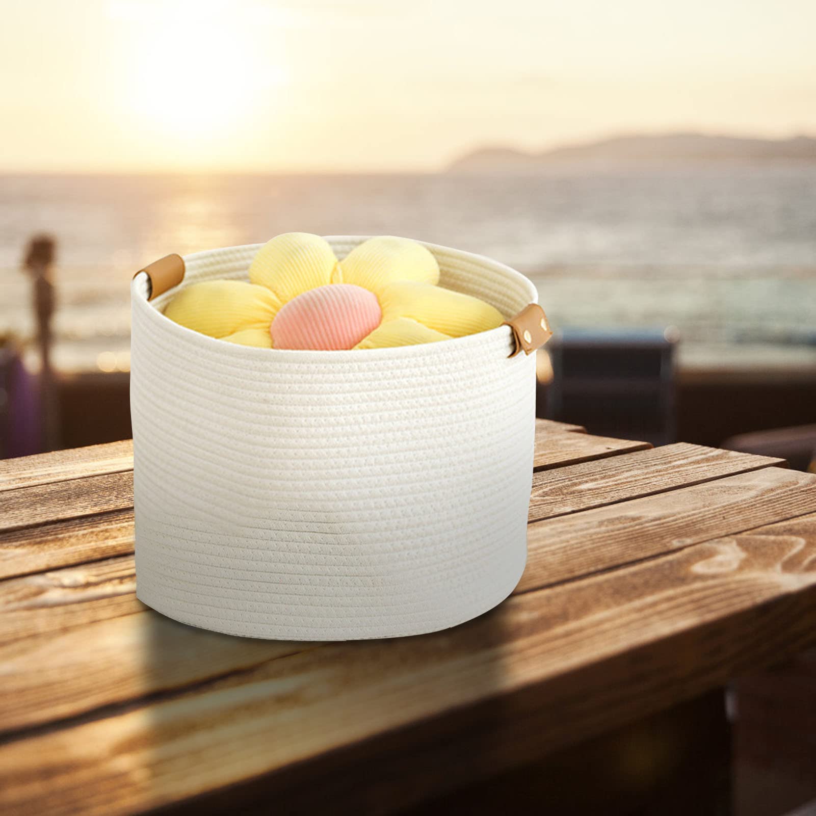 Cestini Portaoggetti Intrecciati Bohémien - Set Di 2 In Corda Di Cotone, Per Decorazione - Foto 11