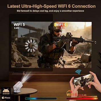Built-in APPS & Electric Focusing Mini Projector With Wifi And Bluetooth