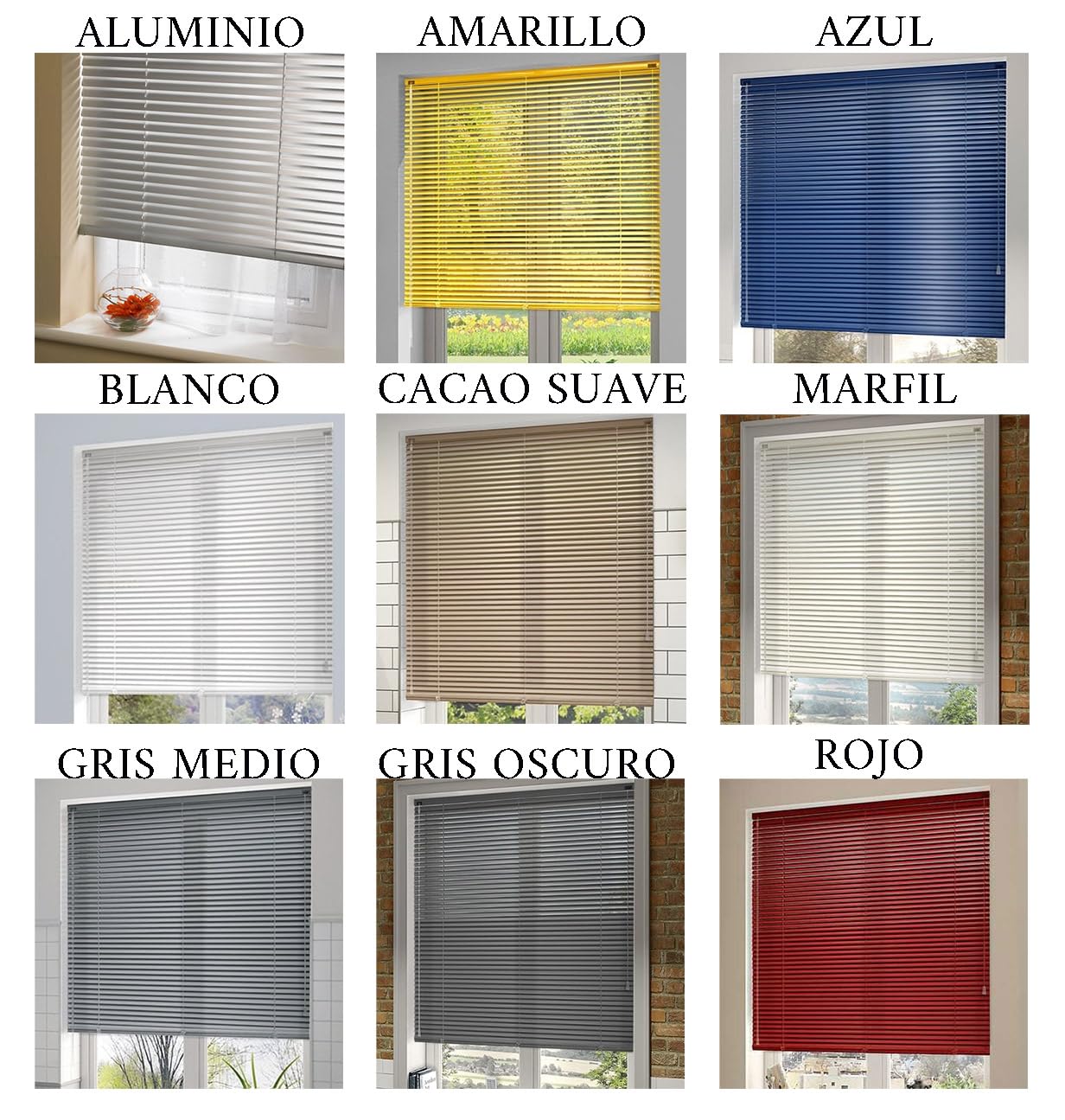 Venecianas Aluminio 25mm. Entrada de luz Regulable. Persianas Venecianas con Lamas de 25mm. Cortinas Venecianas. Color Blanco. Medidas 120x160 cm.