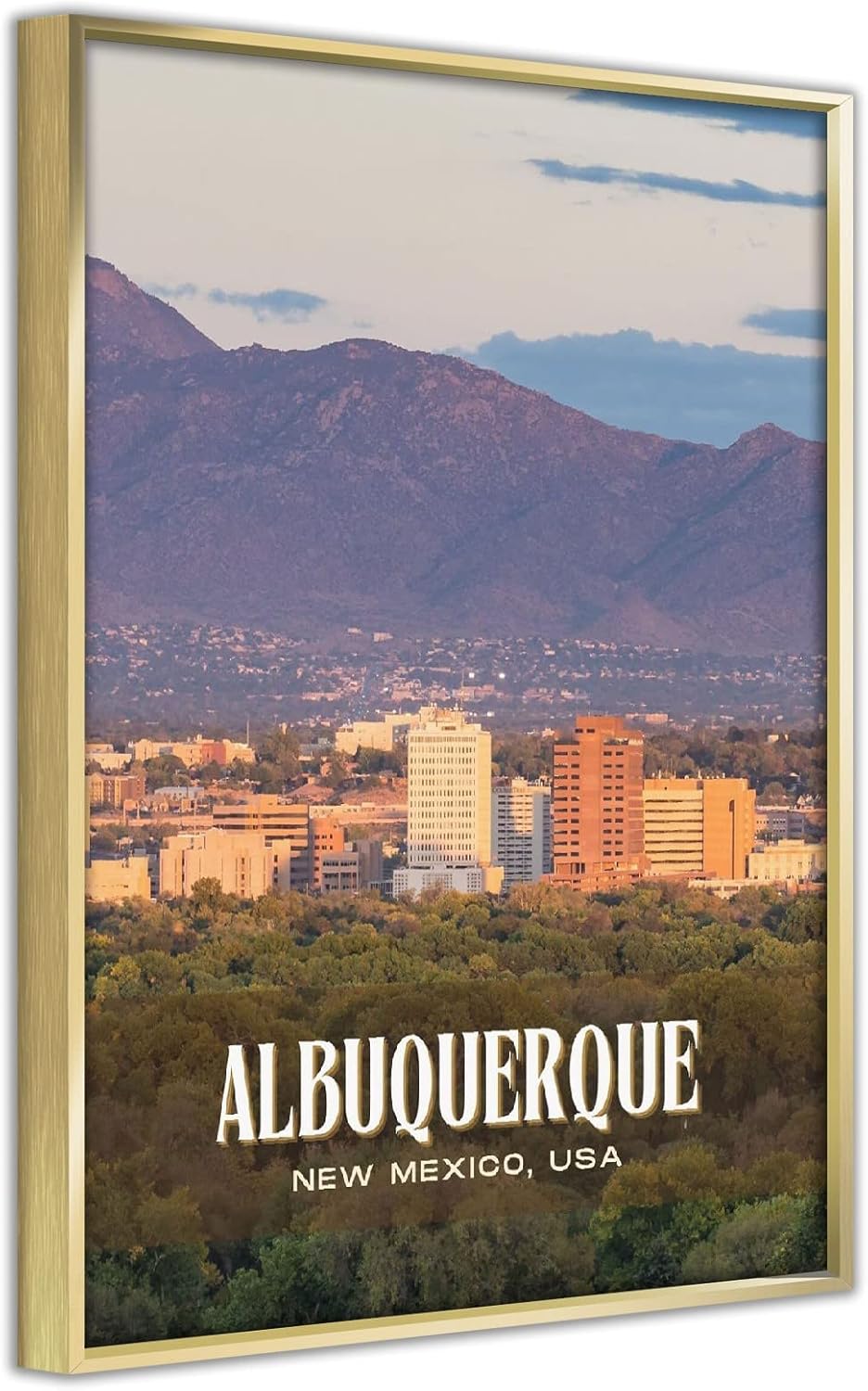 Albuquerque Retro Wall Art,Albuquerque Canvas Framed Poster