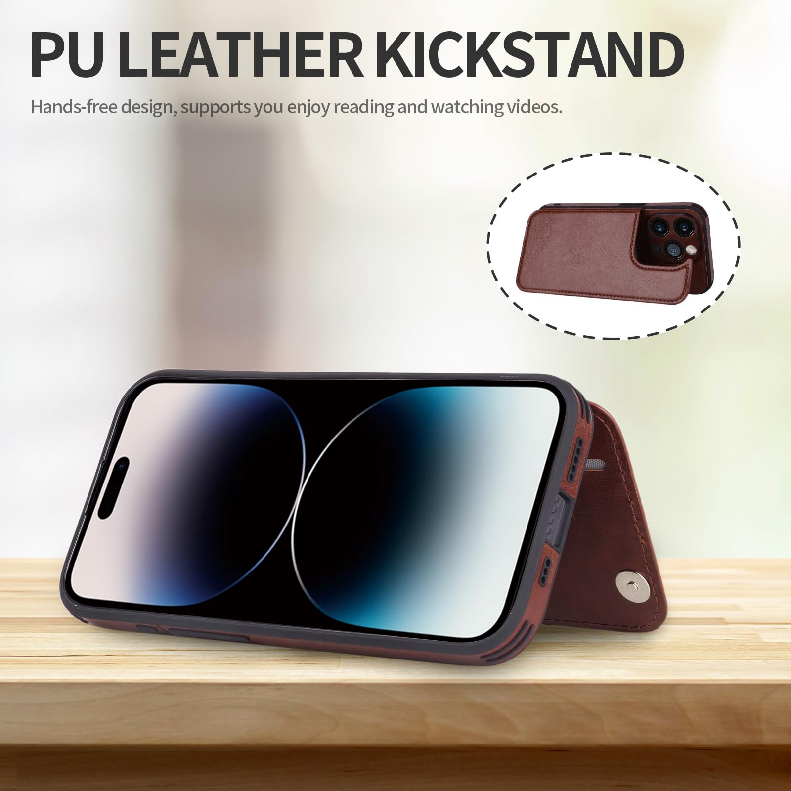 Funda Cuero IPhone 16e Tarjetero TORRO Funda Copatible Con IPhone 15 Pro AX - Funda Tipo Cartera De Funda Atril Magnetica IPhone 2025