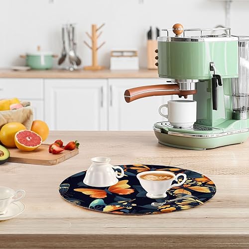 Miniatura 6 de 3 Pcs Trivet Blue Golden Theme Plant for Hot Pots and Pans 15in Cotton Thread Weave Heat Resistant Hot Pads for Crock Pot Kitchen Countertop