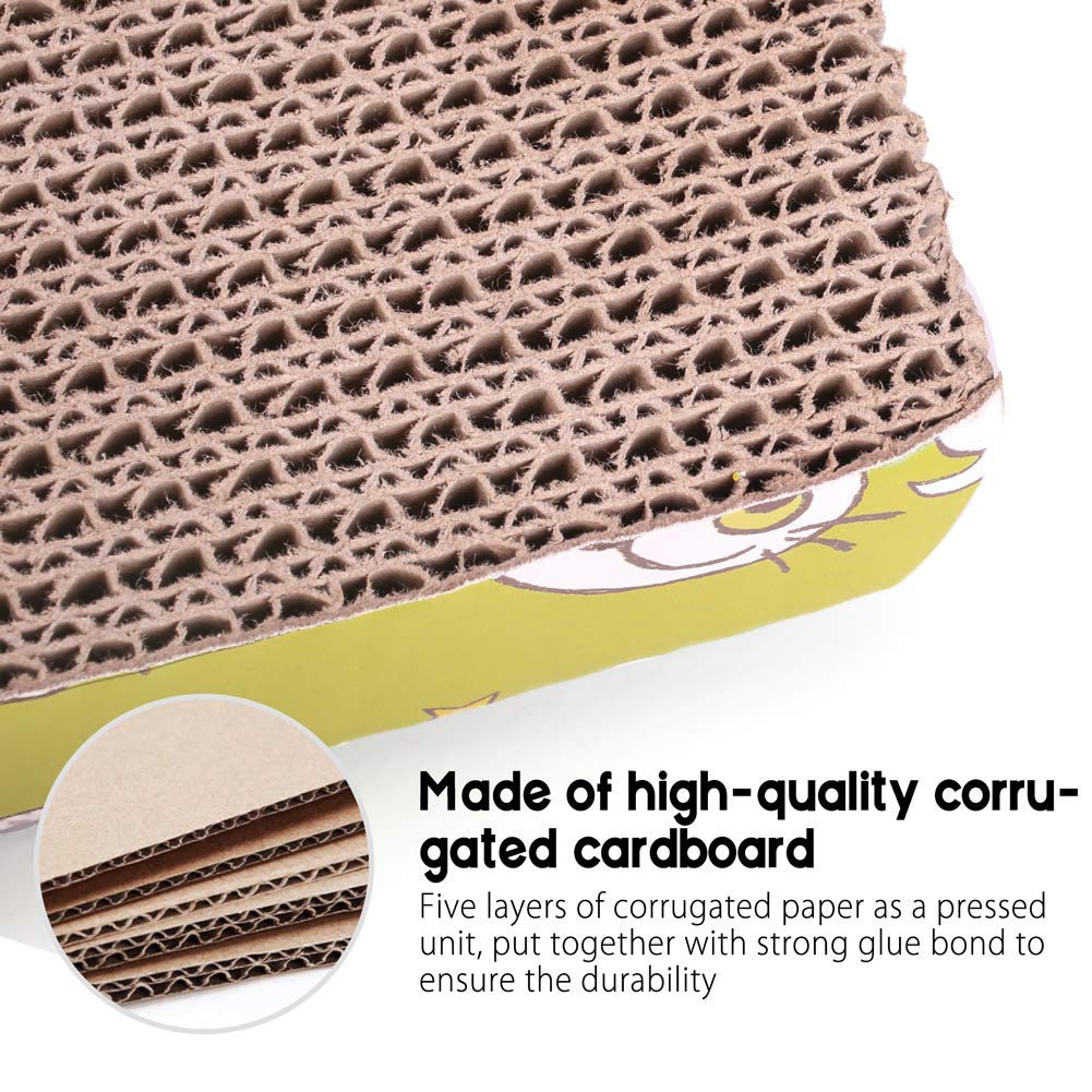 ONELINK MALL Cat Scratching Pad with Catnip, Corrugated Cat Scratcher Cardboard for Indoor Cats, Wave Shaped Reversible Board Kitten Lounge for Furniture Protector, Durable Texture Design 2