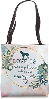 Bull Mastiff Watercolor Love Is Slobbery Kisses Wet Nose Tote Bag