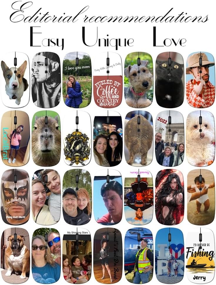 Miniatura 3 de maizi MacBook Air Mouse inalámbrico para PC, computadora Chromebook, MacBook Air, mouse inalámbrico MKADAU Border Collies, mouse de viaje, receptor