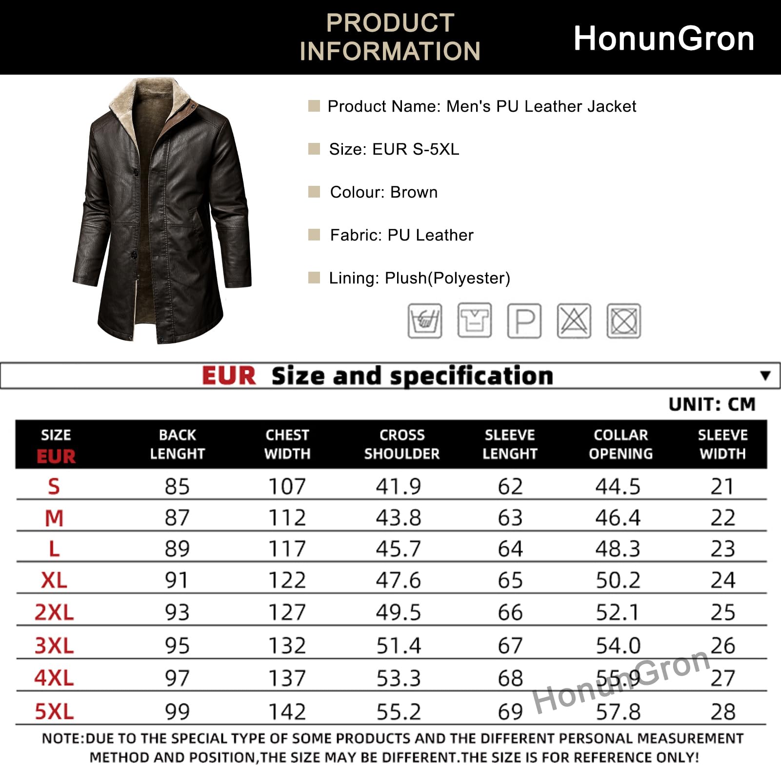 Cazadora Cuero Hombre, Talla Grande de Solapa Cazadora Cuero Invierno Larga Cálido Chaqueta Cuero Chaqueta Polipiel con Guantes de Cuero