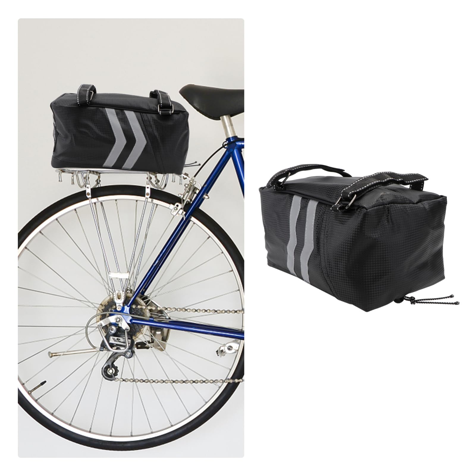 BESPORTBLE Borsa Portapacchi Posteriore per Bici, 9l, Pu, Doppia Cerniera, Stabile, per Viaggi e Attività All'aperto
