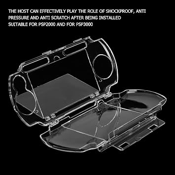 Annadue Transparent Protective Case for PSP 2000 3000, Universal Protective Case with Movie Bracket.