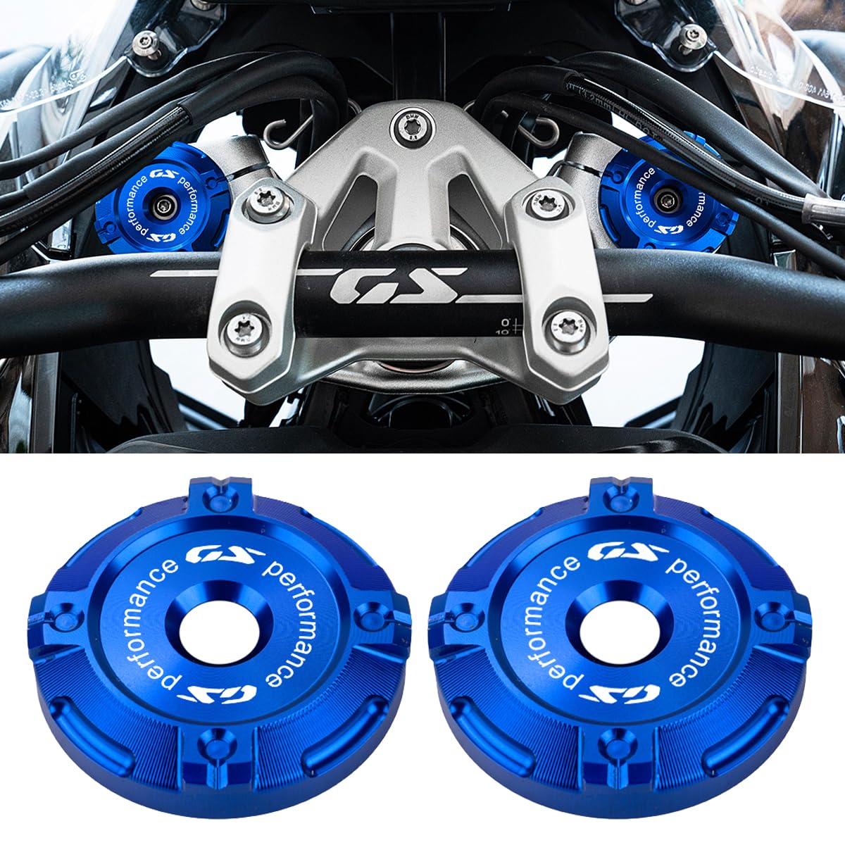 2 pezzi per R1300GS GS1300 R1300 GS R 1300GS Adventure ADV 2024 2025 2026 Accessori Moto Decorativo Copertura Ammortizzatore Alluminio Forcella Anteriore R 1300 GS 1300gsa GSA (Blu)