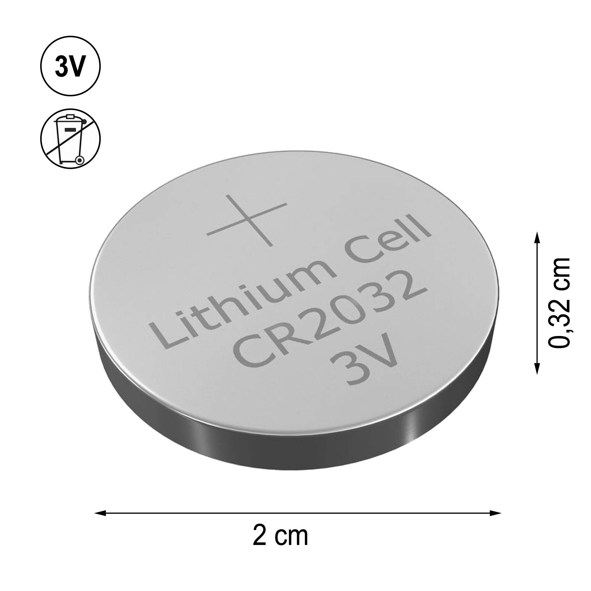 Knopfzellen 48 x 3er Set Lithium CR2032 Batterien Zelle Knopfzelle 3 Volt (48 x 3er Set Knopfzellen)