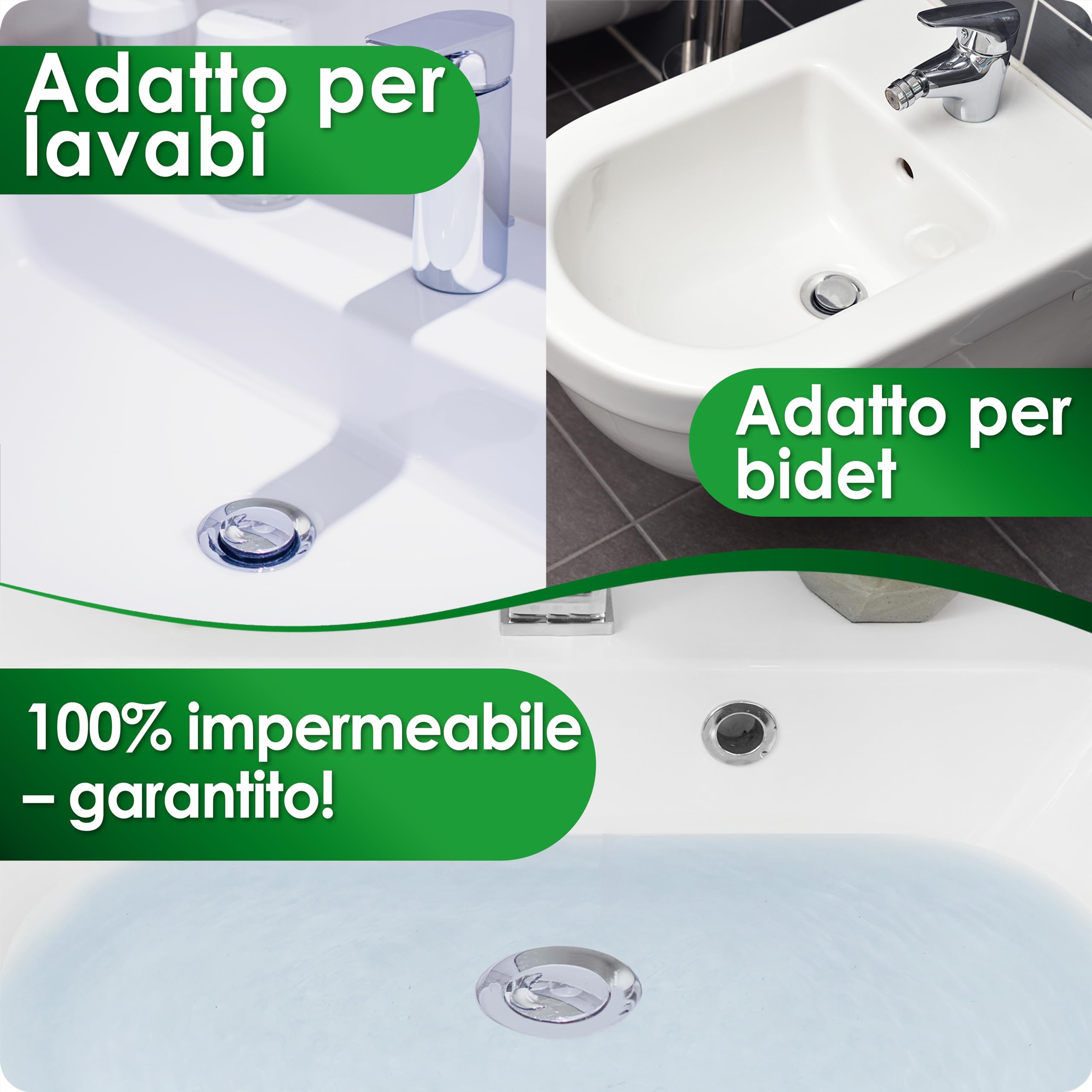 Tappo Per Lavandino, 2 Pezzi Tappo Per Lavandino Universale Premium Acciaio Inossidabile E Anticalcare Per Lavandino Bidet Bagno 40 Mm T Audace 78724161