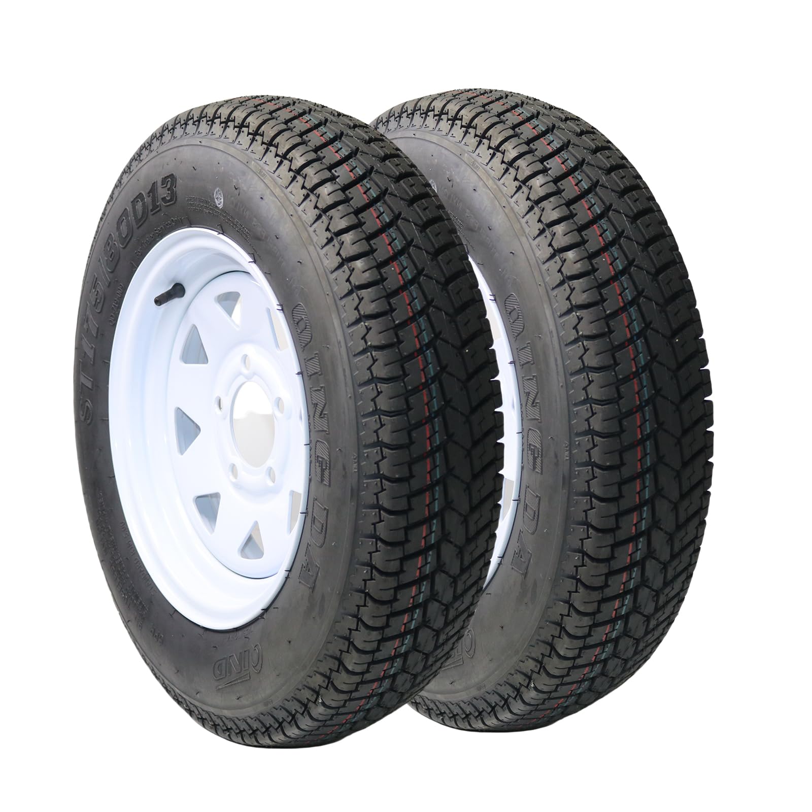 Amazon.com: 2 Pack ST175/80D13 Tire, 5 Lug on 4.5