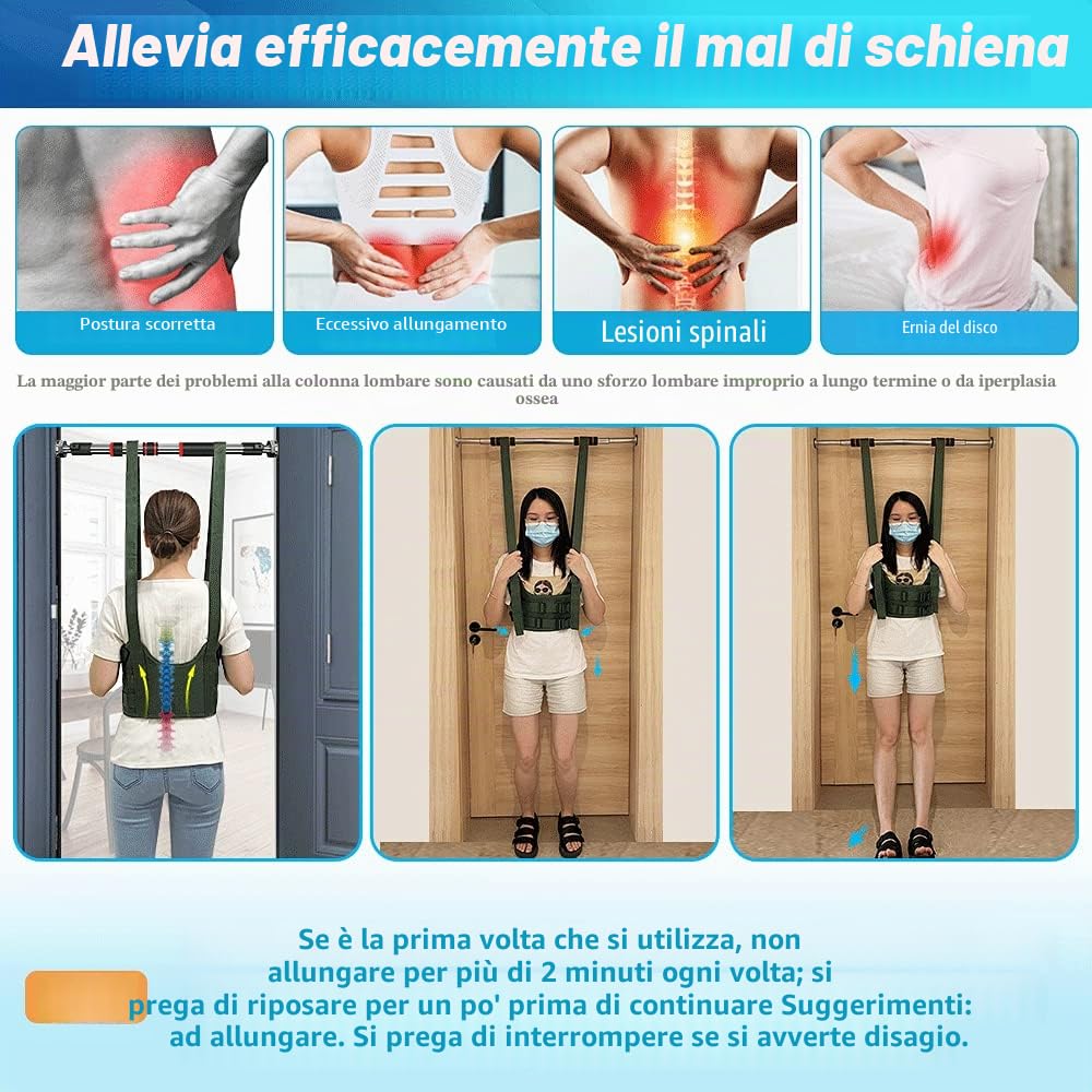 Cinghia lombare per decomprimere ernia del disco posteriore sollievo dal dolore alla schiena sciatica, scoliosi spinale decompressione macchina imbracatura verticale (medio)