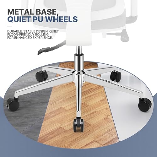 Miniatura 9 de MoNiBloom Silla de oficina ergonómica con respaldo alto, silla giratoria con reposacabezas y brazos ajustables, soporte lumbar y función de