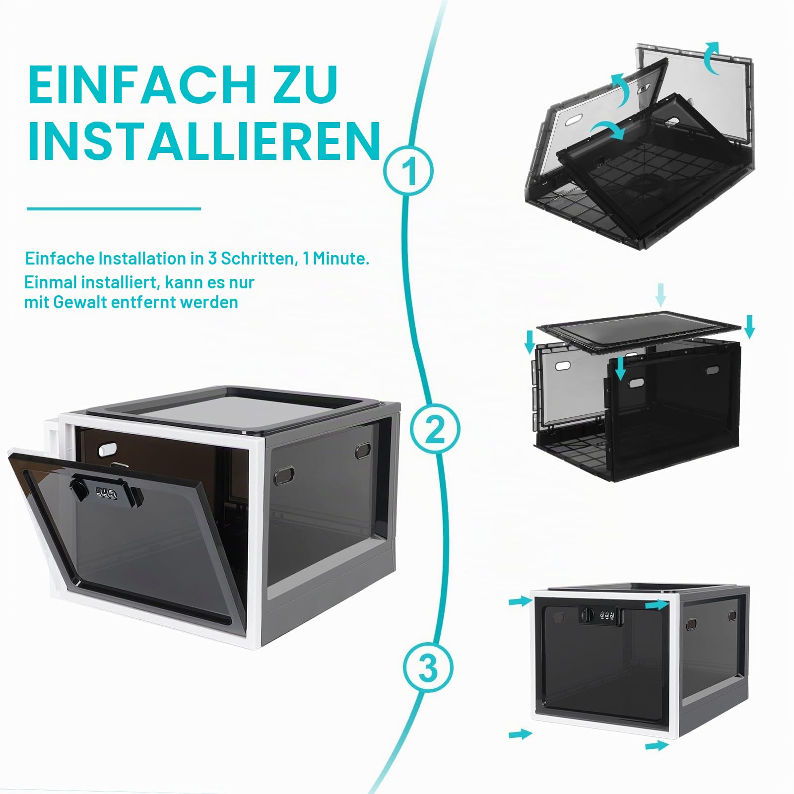 Lalifebuss Abschließbare Box, Medikamenten Aufbewahrungbox, Große Schließbox für Medizin, Lebensmittel, Handy Gefängnis, Transparente Aufbewahrungsbox