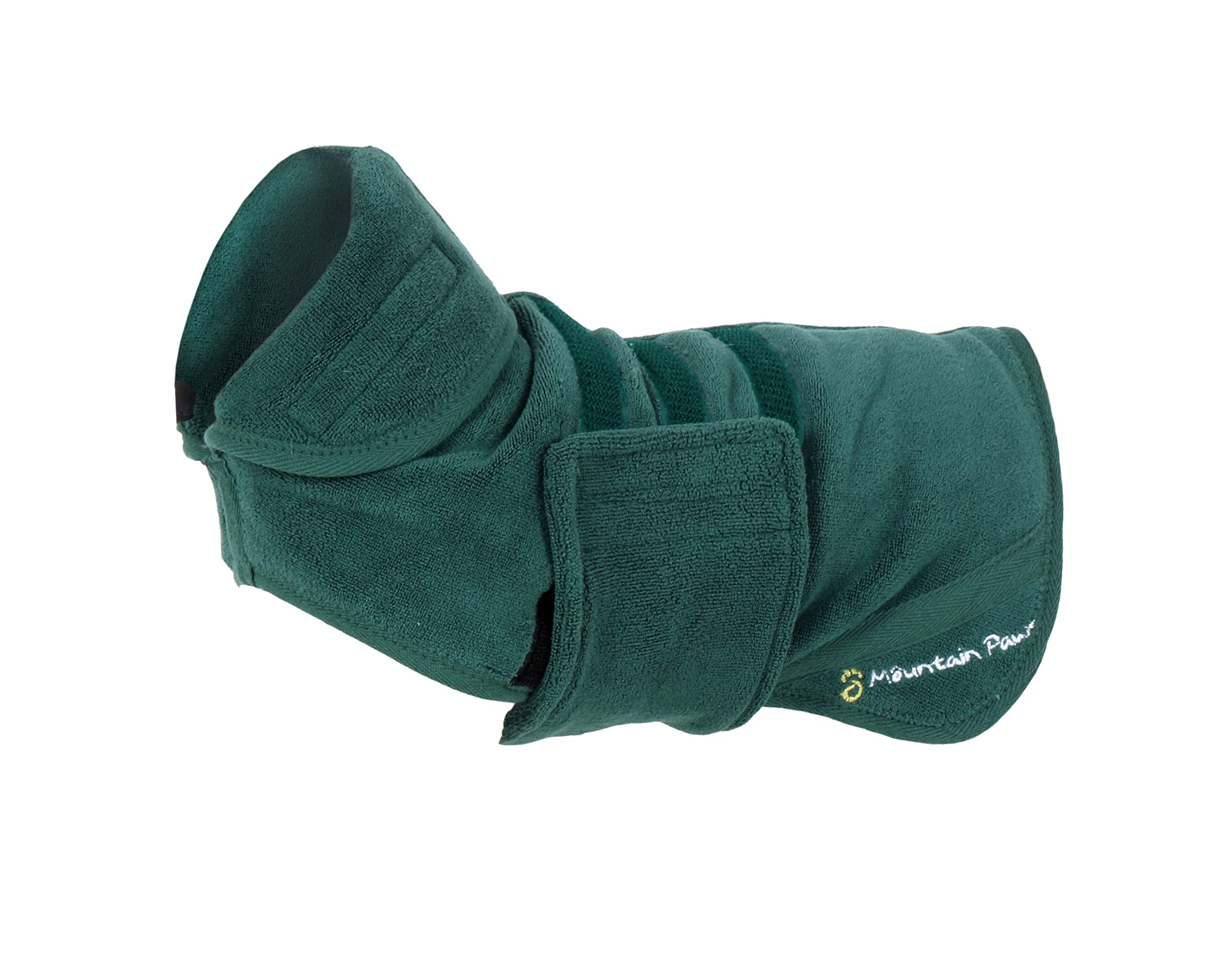 Mountain Paws Peignoir de séchage pour Chien | Serviette en Microfibre | Peignoir Super Absorbant pour Chien ou Chiot avec col/Capuche réglable et Sangle de Ventre | Super Doux | Séchage Rapide