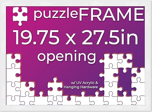 Miniatura 16 de Poster Palooza Kit de marco de rompecabezas de 26.5 x 38.5 pulgadas, incluye hojas de pegamento para rompecabezas, marco de rompecabezas de madera