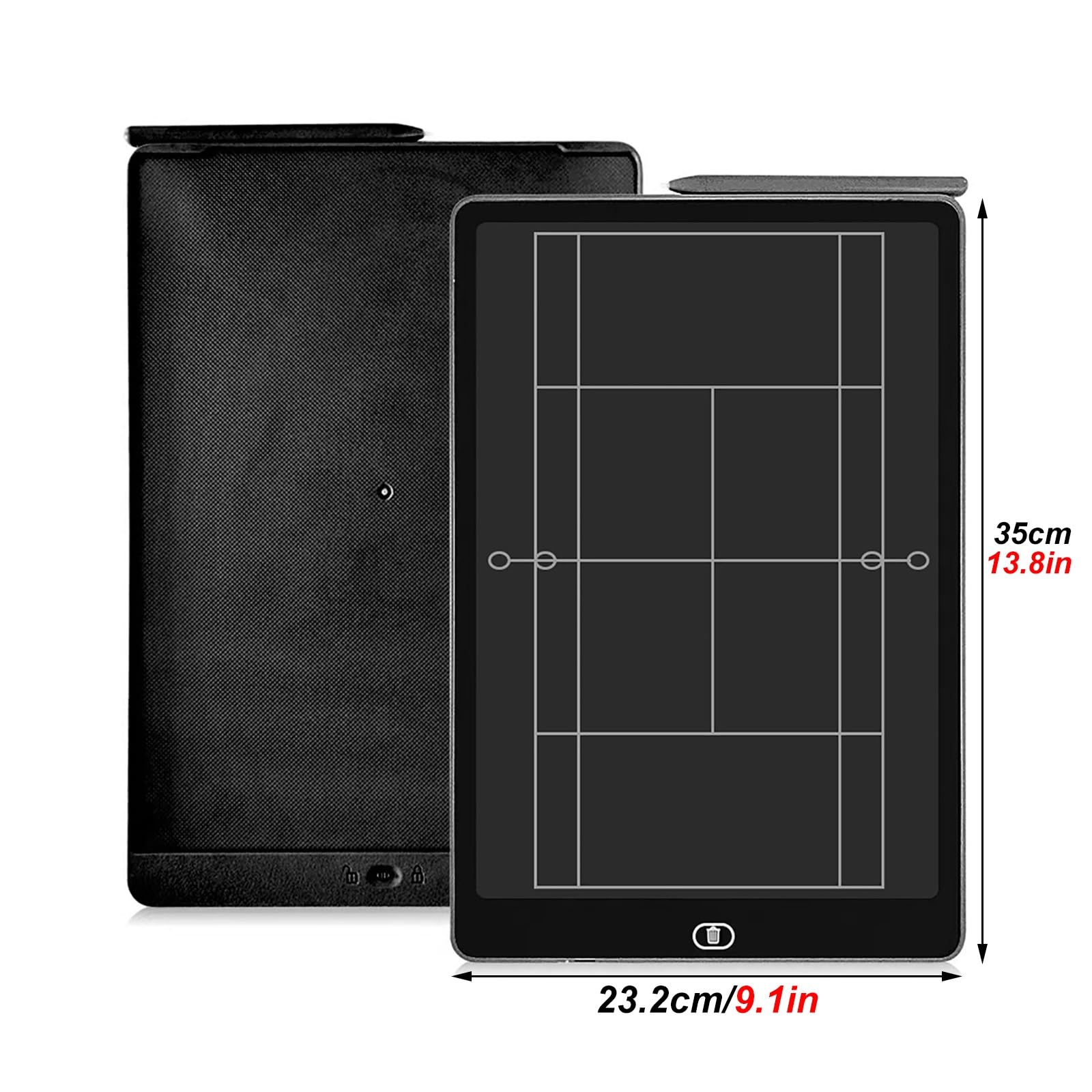 Lavagna Elettronica for Scaletta di Calcio, Lavagna for Allenatori LCD da Basket, con Penna Scrivere a Induzione, Materiale Durevole, Partite, Allenamento, Insegnamento(Tennis)