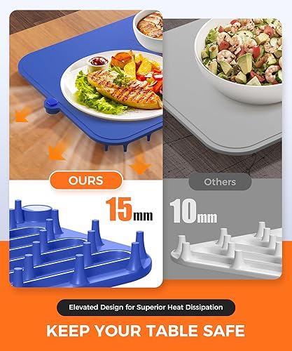 Miniatura 5 de Waterproof Food Warming Mat, Color-Changing Electric Heating Tray with 6-Level Temperature Control, 1-6h Timers, Dishwasher-Friendly Food Warmer Mat