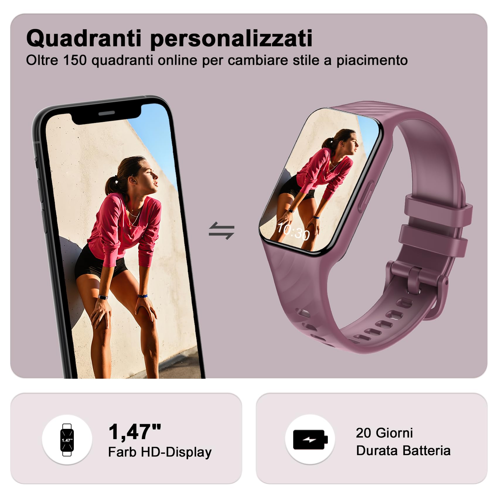 Blackview Smartwatch Uomo Donna,Orologio Fitness Cardiofrequenzimetro 110+ Sportive/SpO2/Sonno/Contapassi, Notifiche Smart Watch Activity Tracker per iOS Android(2 Cinturini)