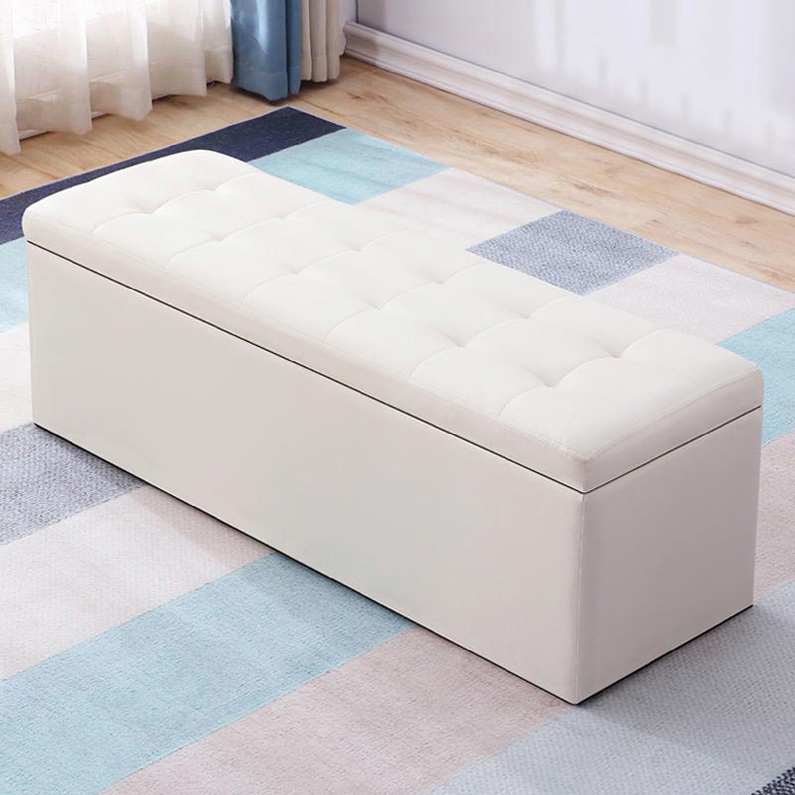 Banc de rangement à chaussures avec coussin repose-pieds coffre banquette chambre