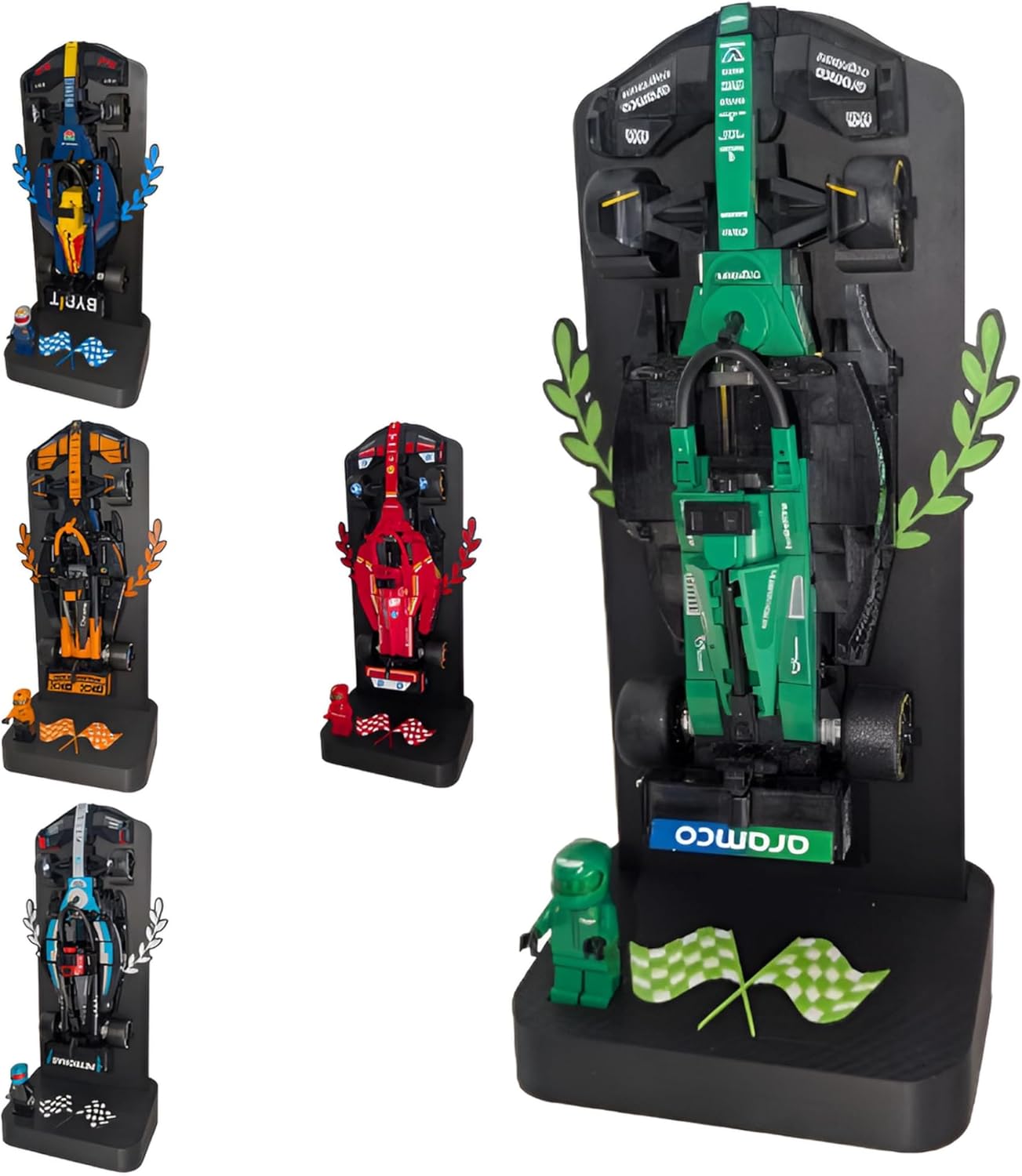 Lego F1 Speed Champions 3D Printed Stand - F1 Lego Vertical Design Display Stand - Made in France