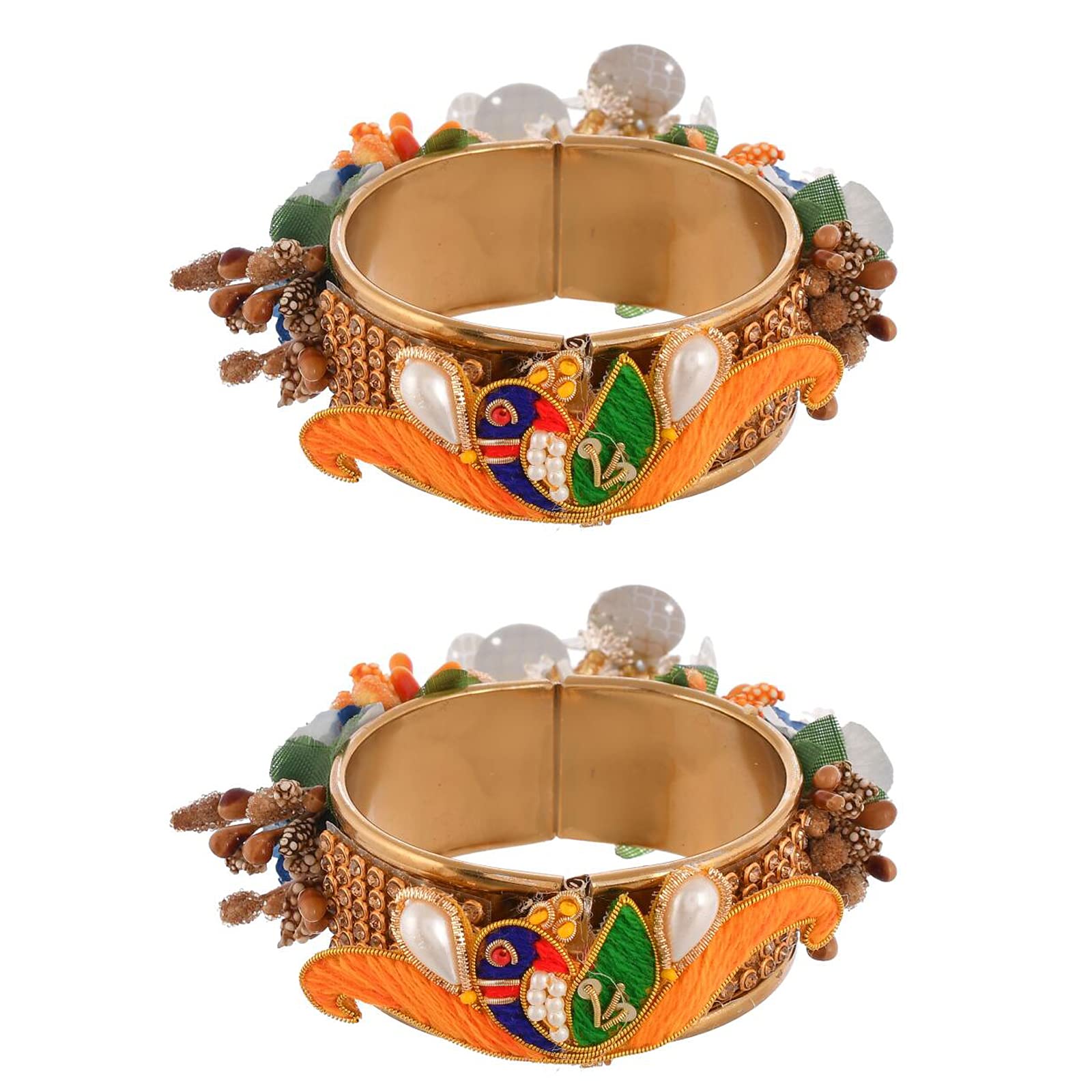 ascension 2 Rajasthani Gold Plated Kundan Diamond Kada Ethnic patla kada Bangles for Women ladies gift (B09D3VHP4Z) Amazon Price History, Amazon Price Tracker