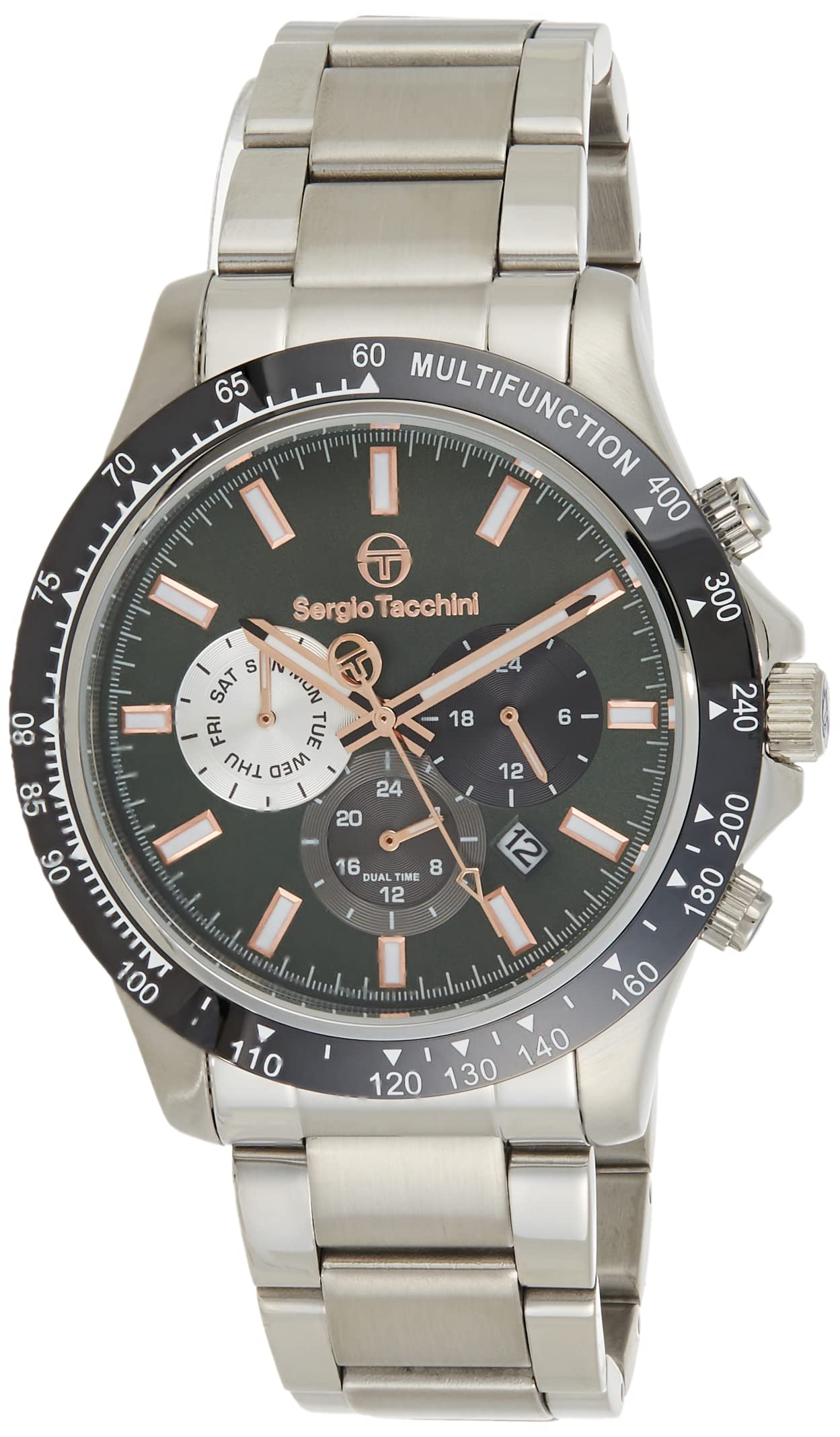 Sergio TacchiniST.1.10241-5 Archivio Stainless Steel Strap Watch for Men, Silver