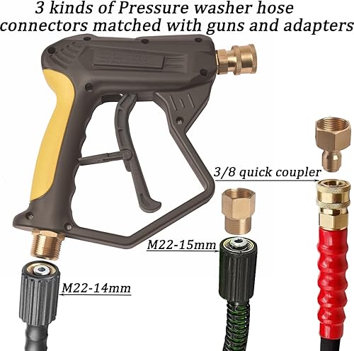 Miniatura 3 de GDHXW X-887 Pistola de lavado de alta presión con cañón de espuma 2 adaptadores 7 boquillas de lavado a presión, para lavado de autos