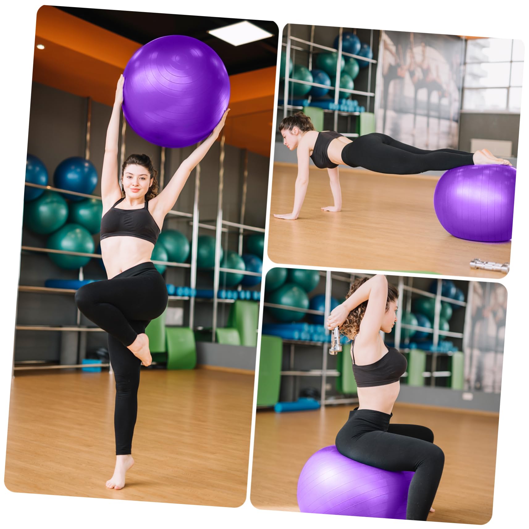 TOYANDONA Pelota de Yoga de Ejercicio Pelota de Estabilidad para Pilates Equipo de Gimnasio con Inflador para Entrenamiento Casa