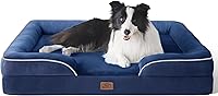 Vista 282 de Bedsure - Cama ortopédica extragrande para perros, sofá cama lavable para perros extragrandes, espuma de soporte con funda extraíble y lavable, negro