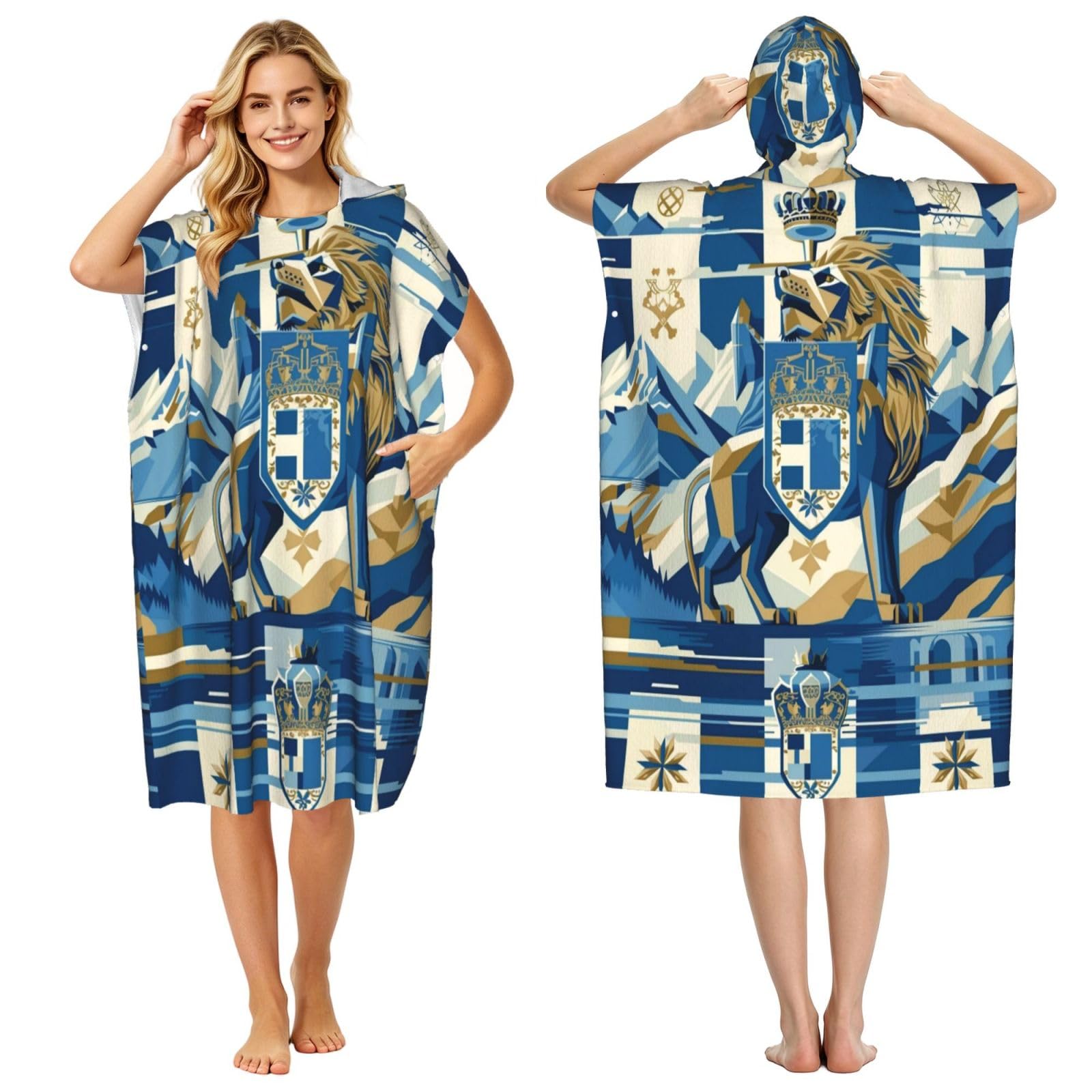 DTHKJNLSF Zurich State Flag Adult Hooded Beach Poncho Towel