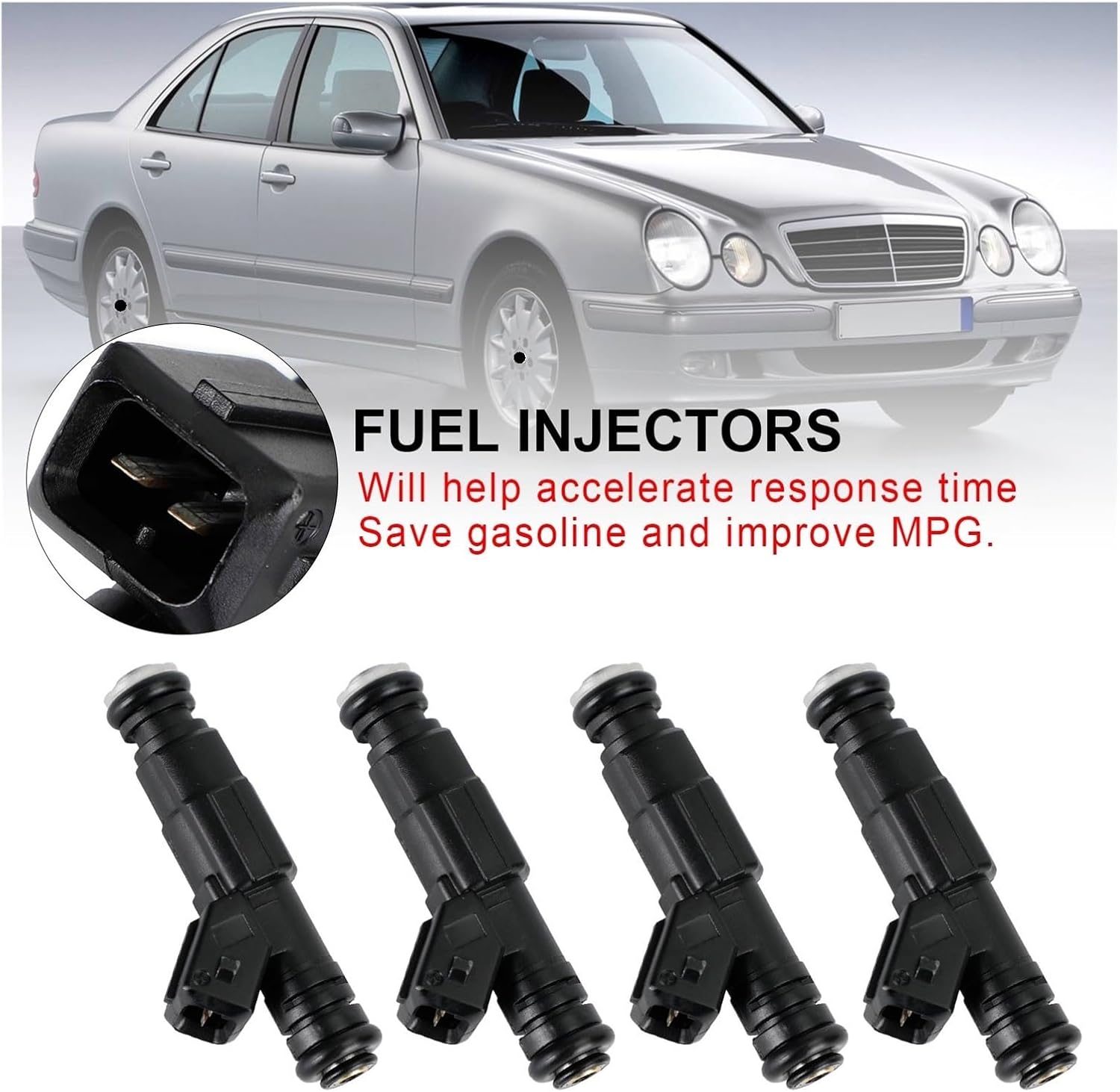 4PCS 燃料インジェクター 0280155821、メルセデスベンツ W124 R129 W140 W202 W210 カーアクセサ