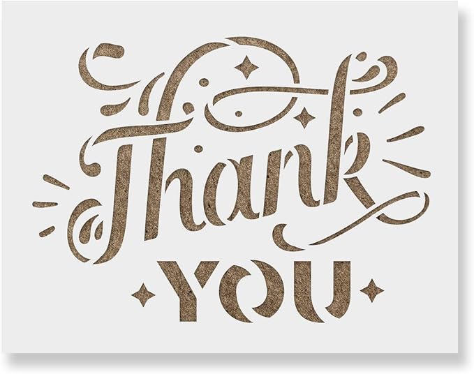 Amazon.com: Thank You Stencil - Thank You Art, Stencil Thank You ...