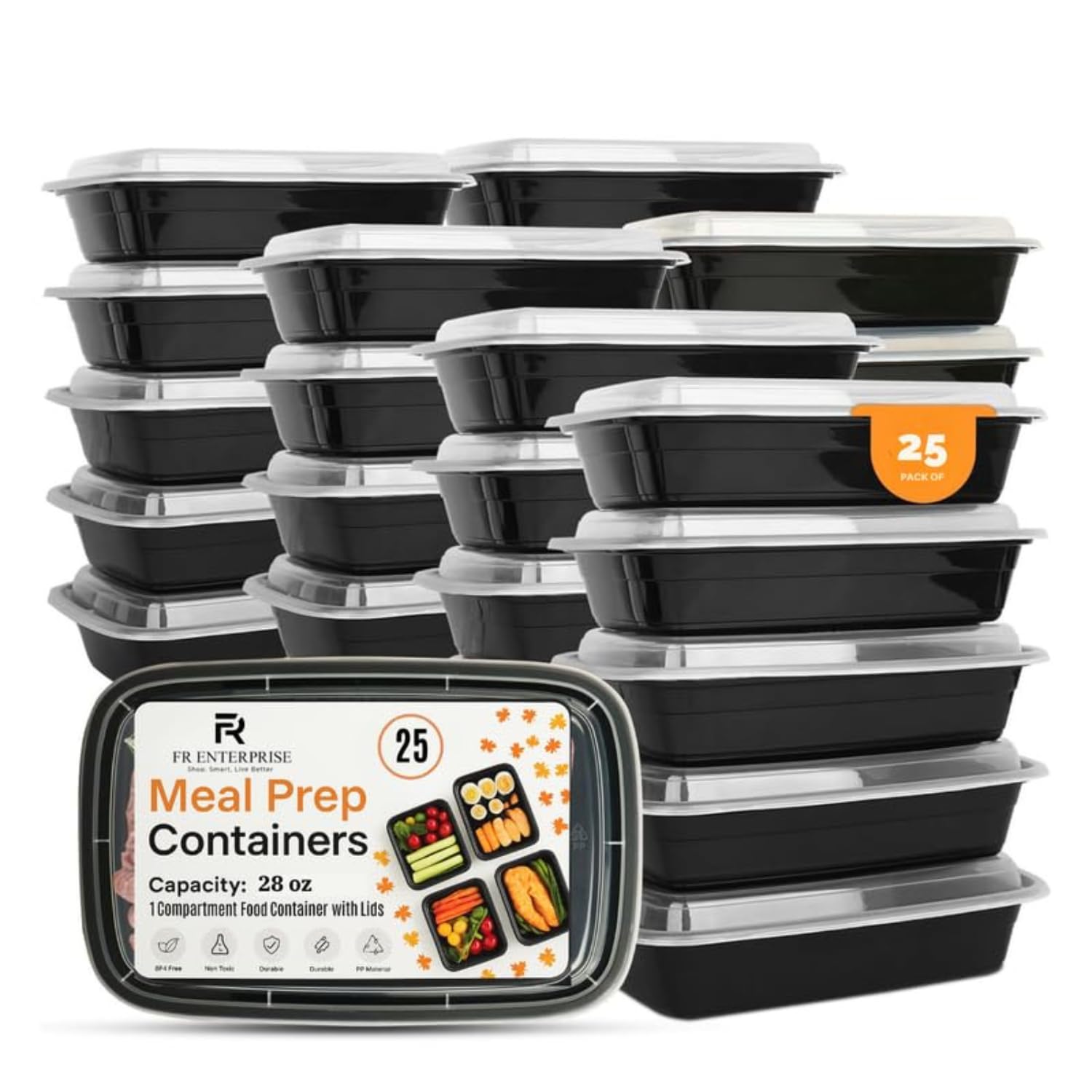 150 Pack 28oz (828ml) Reusable Meal Prep Containers - BPA-Free, Leak-Proof, Microwave & Dishwasher Safe Stackable Bento Boxes with Lids – Ideal for Lunch, Dinner, Portion Control, and Food Storage — image 1