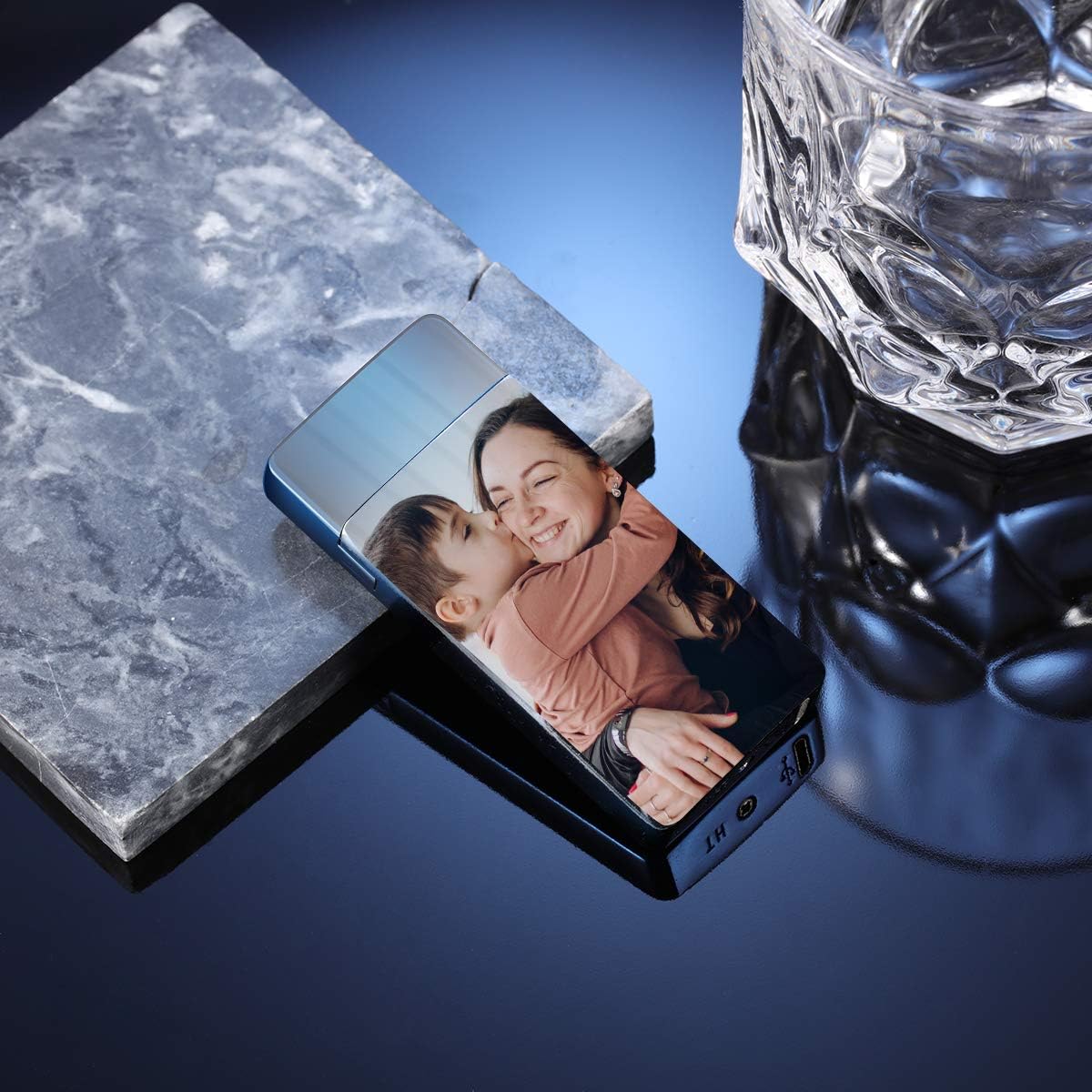 Personalized Photo Lighter for Men Women USB Lighter Custom Picture Lighter for Father Husband Boyfriend Free Engraved Lighter USB Rechargeable Gift for Mother Birthday Christmas