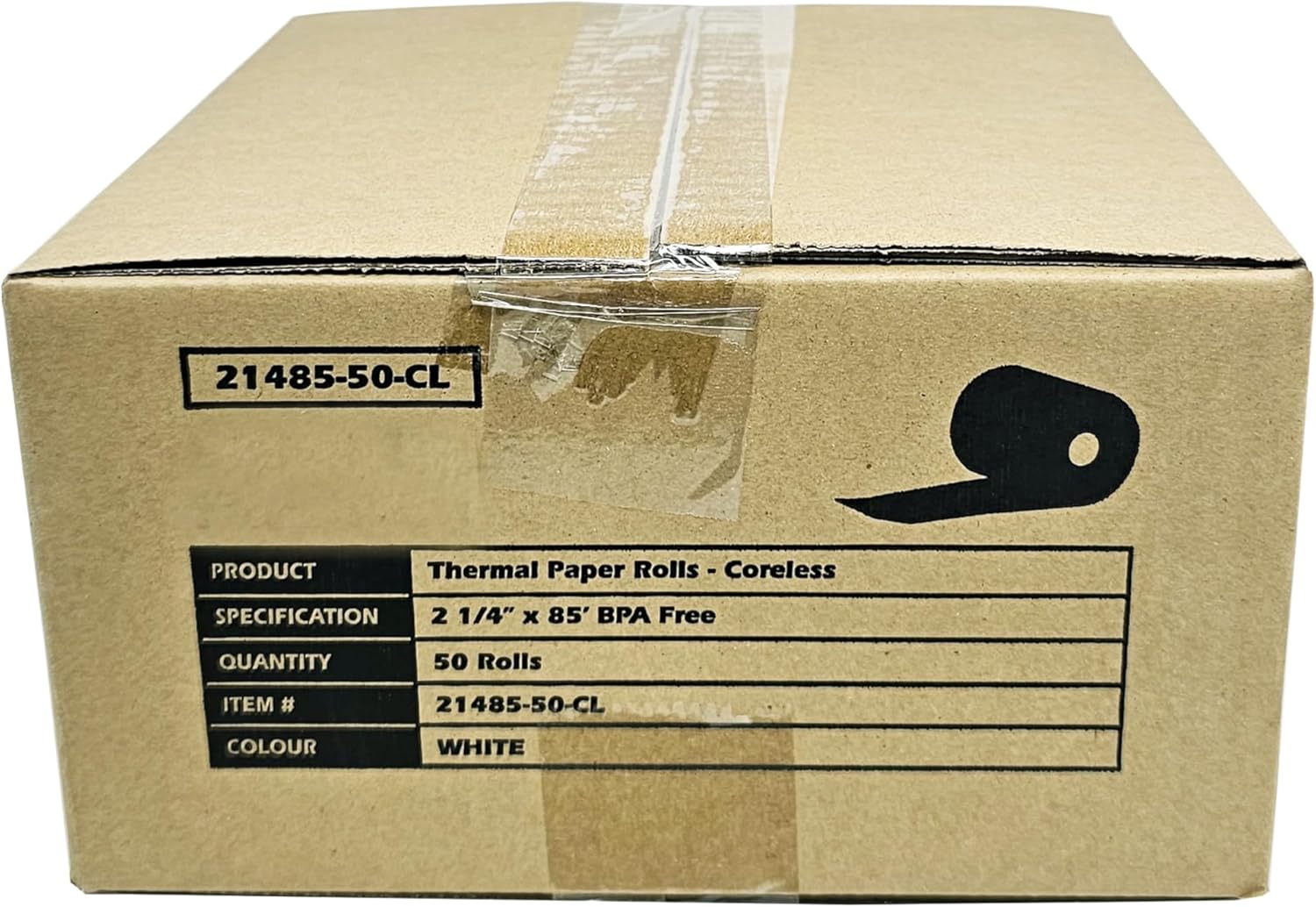 (50 Coreless Rolls) 2 1/4 x 85 Thermal Paper Receipt Rolls fits all Credit Card Terminals Verifone VX520 Ingenico ICT220 ICT250 BPA Free from BuyRegisterRolls