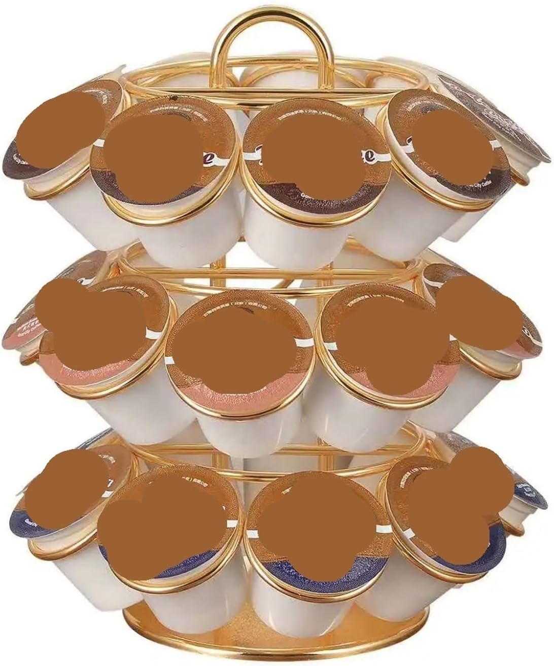 Coffee machine capsule holder, Holder 27KCUPs Coffee Pod Rotating Stainless Chrome Tower Storage Stand,Compatible For Dolce Gusto Capsules,For coffee machine