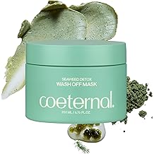 Seaweed Detox Wash Off Mask, Cooling Korean Clay Mask with Bentonite, Kaolin, Glycerin &amp; Seaweed Extracts for Pore Minimizing, Deep Cleansing, Non-Drying Mud Mask, 200ml / 6.76 fl.oz.