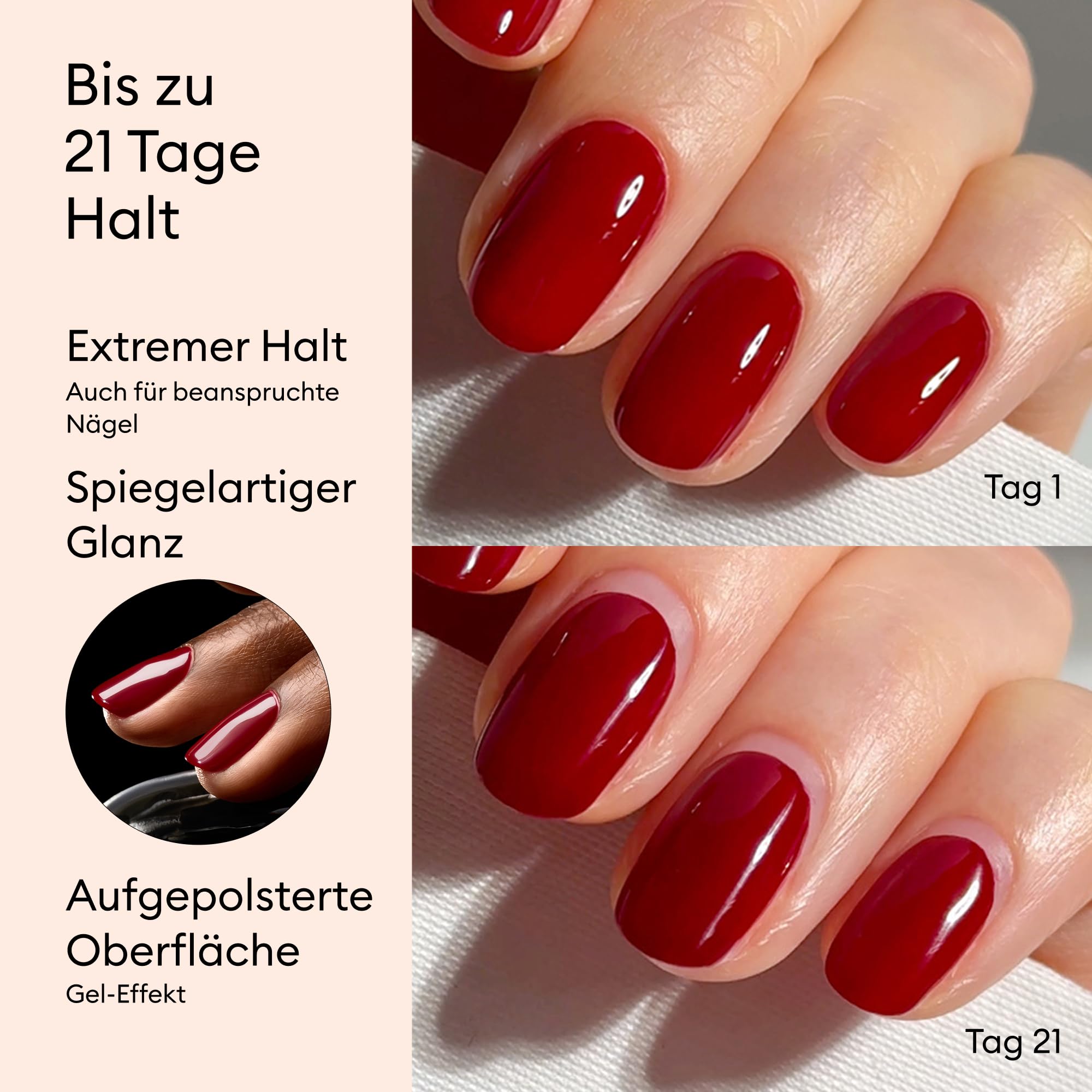 Manucurist Xtrem Flash Gel Nägel Set mit 2 UV Nagellack | Poppy Red & Hortencia - LED Lampe 36W, Base Coat, Top Coat Gel UV, Entferner & Clips - Bis zu 21 Tage Halt