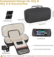 Vista 2 de XINGFUDAO Console EVA Case compatible with ASUS ROG Ally X 2024 ROG Ally 7" 120Hz Gaming Handheld, ROG Ally Game Console Organizer with Large