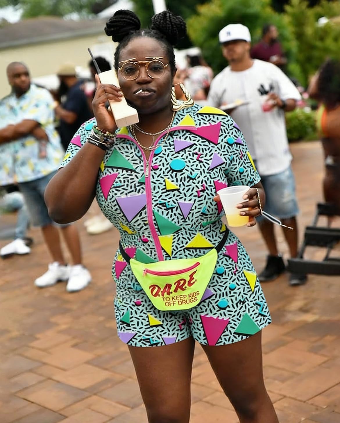 UOUA 80s Outfit Women 90s Jumpsuit Costume One-Piece Workout Track Suit Party Retro Clothing - Image 2